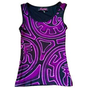 Designs by Naomi vintage colorful geometric print tank top